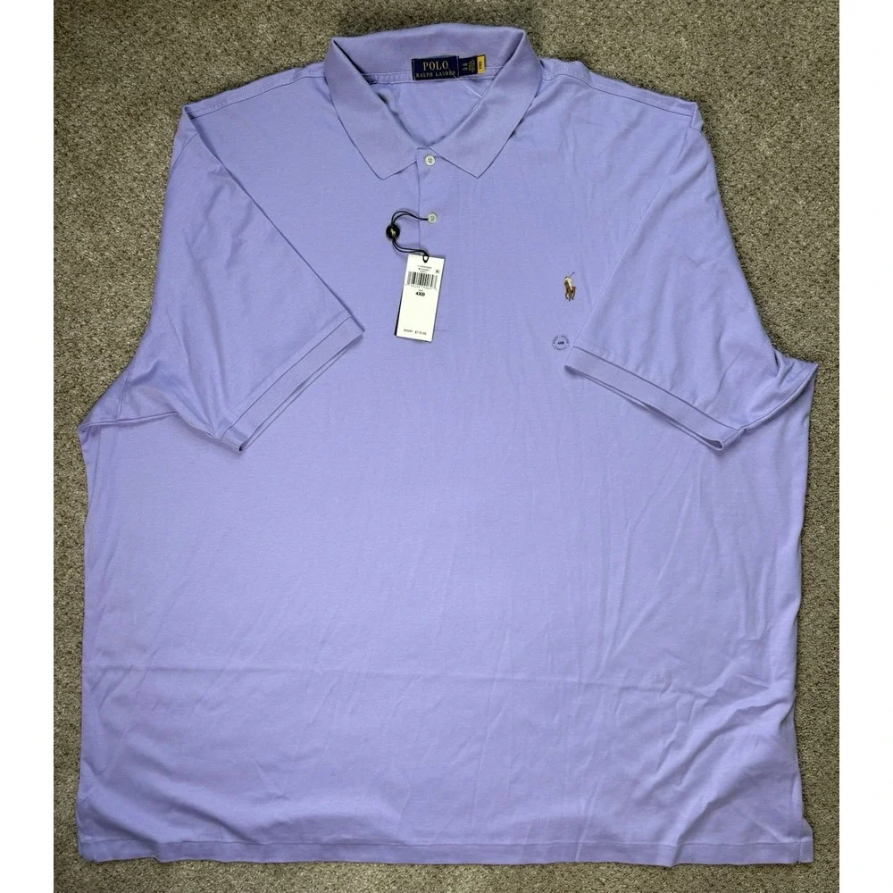 NEW Polo Ralph Lauren Mens Classic Fit Polo Shirt‎ Soft Touch Purple Heather 4XB